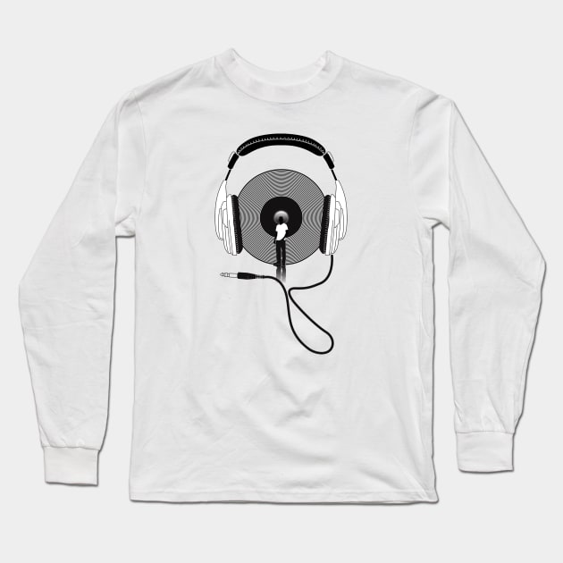 Vinyl Afro black and white Long Sleeve T-Shirt by Vin Zzep